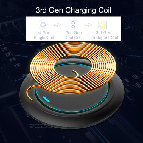 Qi Wireless Charger Fast Charging Pad For iPhone 13 12 11 Max Pro Samsung 15W