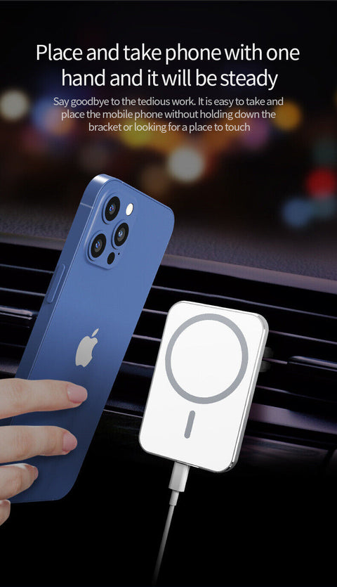Magnetic Wireless Car Charger Holder Vent Mount For iPhone 13 12 Pro Max 15W