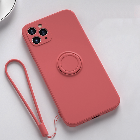For iPhone 11 Pro Max SE X XR Ring Shockproof Silicone Case Heavy Duty Bumper