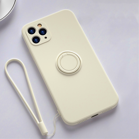 For iPhone 11 Pro Max SE X XR Ring Shockproof Silicone Case Heavy Duty Bumper