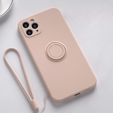 For iPhone 11 Pro Max SE X XR Ring Shockproof Silicone Case Heavy Duty Bumper