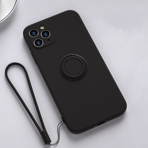 For iPhone 11 Pro Max SE X XR Ring Shockproof Silicone Case Heavy Duty Bumper