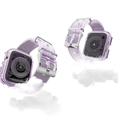 For Watch iWatch Band Clear Strap Shockproof Bumper Case 45 44 42 41 40 38mm SE