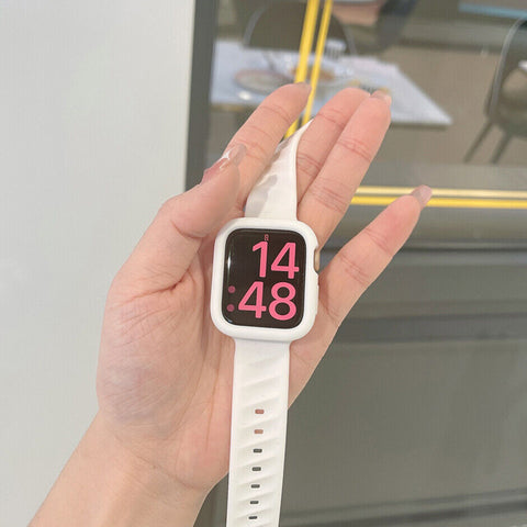 Sport Silicone Strap Band For iWatch Watch Series 7 6 5 4 3 2 SE 38 40 41 42 44 45mm