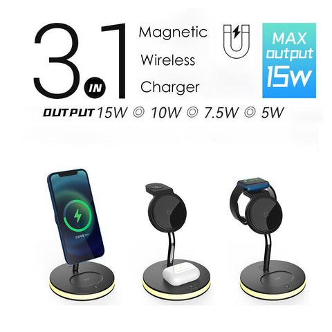 Magnetic Wireless Charger Fast Charging Mount Holder For iPhone Pro Max Mini 15W