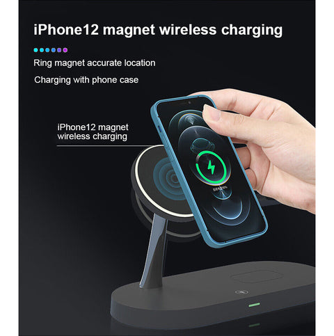 Wireless Charger Fast Charging Dock Stand For iPhone Samsung iWatch S21 Pro 15W