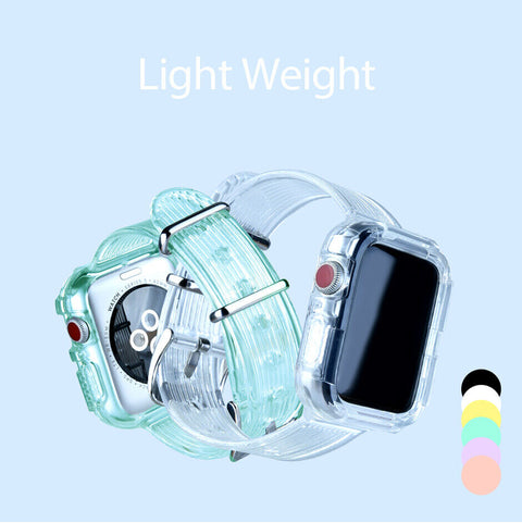 For Watch iWatch Band Clear Strap Shockproof Bumper Case 45 44 42 41 40 38mm SE