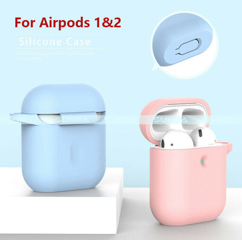 For Airpods 1/2 Case Shockproof Silicone Earphones Cover With Ring Holder