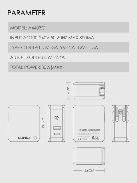PD USB C Fast Charging Charger Dual Ports Wall Adapter 30W For iPhone Android AU
