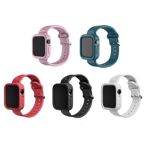 Sport Silicone Strap Band For iWatch Watch Series 7 6 5 4 3 2 SE 38 40 41 42 44 45mm