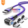 Magnetic Type C To C/Micro USB Cable Fast Charging Data Charger Android iPhone