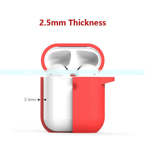 For Airpods 1/2 Case Shockproof Silicone Earphones Cover With Ring Holder