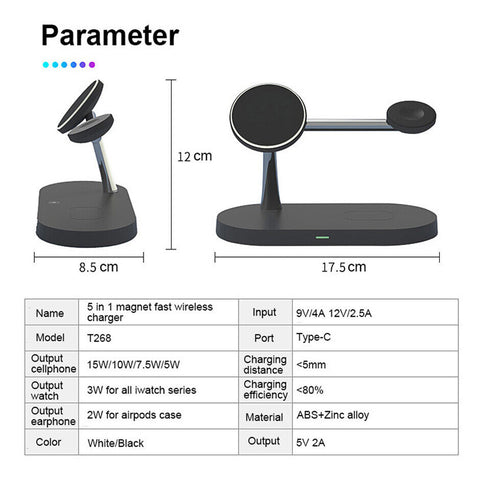 Wireless Charger Fast Charging Dock Stand For iPhone Samsung iWatch S21 Pro 15W