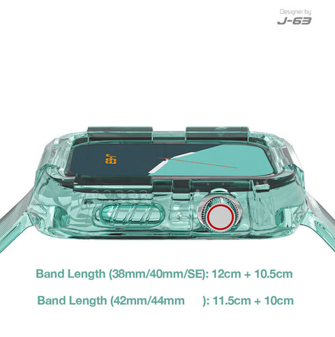For Watch iWatch Band Clear Strap Shockproof Bumper Case 45 44 42 41 40 38mm SE