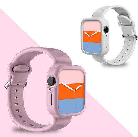 Sport Silicone Strap Band For iWatch Watch Series 7 6 5 4 3 2 SE 38 40 41 42 44 45mm