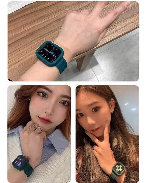 Sport Silicone Strap Band For iWatch Watch Series 7 6 5 4 3 2 SE 38 40 41 42 44 45mm