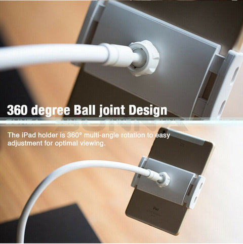 Tablet Phone Holder For Bed Desk 360° Long Arm 100cm Stand iPad Air iPhone Phone