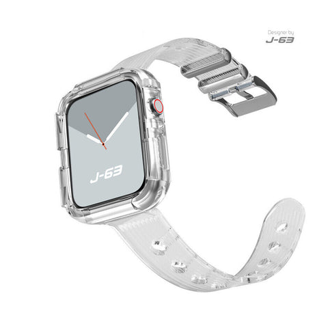 For Watch iWatch Band Clear Strap Shockproof Bumper Case 45 44 42 41 40 38mm SE