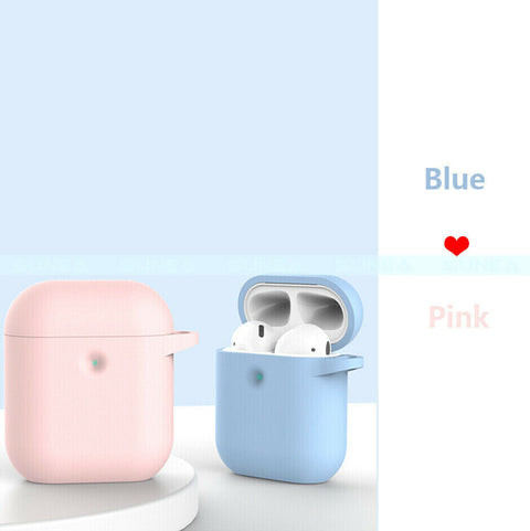 For Airpods 1/2 Case Shockproof Silicone Earphones Cover With Ring Holder