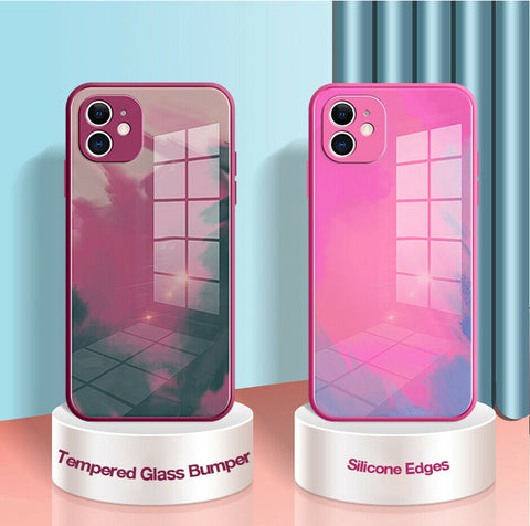 Tempered Glass Case Marble Cover Silicon Frame Slim Hybrid For iPhone 12/PRO/MAX