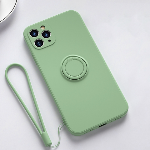 For iPhone 11 Pro Max SE X XR Ring Shockproof Silicone Case Heavy Duty Bumper