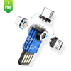 Magnetic Swivel USB Charging Adapter Substitute For Type C Micro iPhone Cable 3A