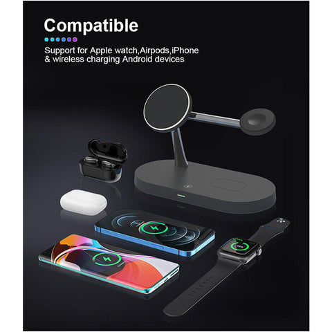 Wireless Charger Fast Charging Dock Stand For iPhone Samsung iWatch S21 Pro 15W