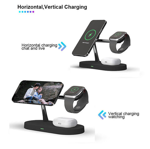 Wireless Charger Fast Charging Dock Stand For iPhone Samsung iWatch S21 Pro 15W