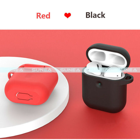 For Airpods 1/2 Case Shockproof Silicone Earphones Cover With Ring Holder