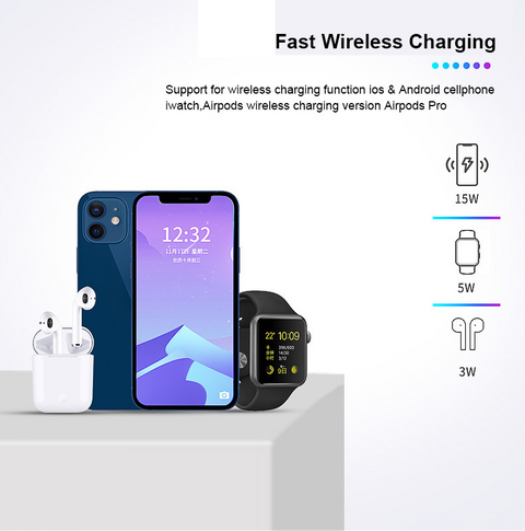 Wireless Charger Fast Charging Dock Stand For iPhone Samsung iWatch S21 Pro 15W