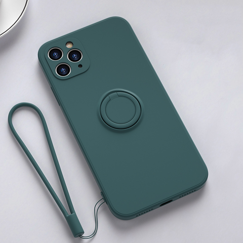 For iPhone 11 Pro Max SE X XR Ring Shockproof Silicone Case Heavy Duty Bumper