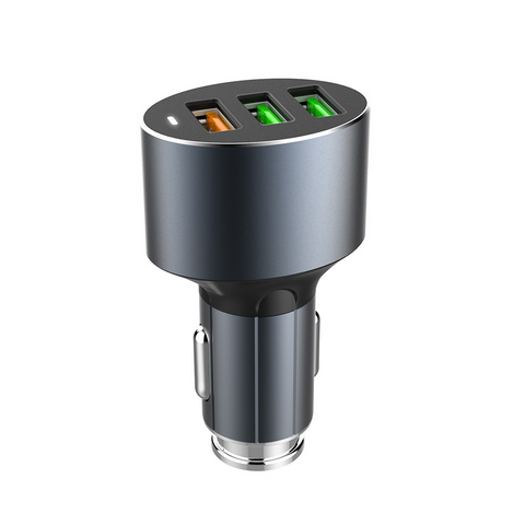 Fast Charging Car Charger 3 USB QC 3.0 For iPhone Samsung with Charging Cable