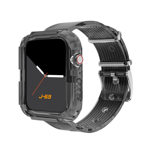 For Watch iWatch Band Clear Strap Shockproof Bumper Case 45 44 42 41 40 38mm SE