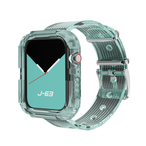 For Watch iWatch Band Clear Strap Shockproof Bumper Case 45 44 42 41 40 38mm SE