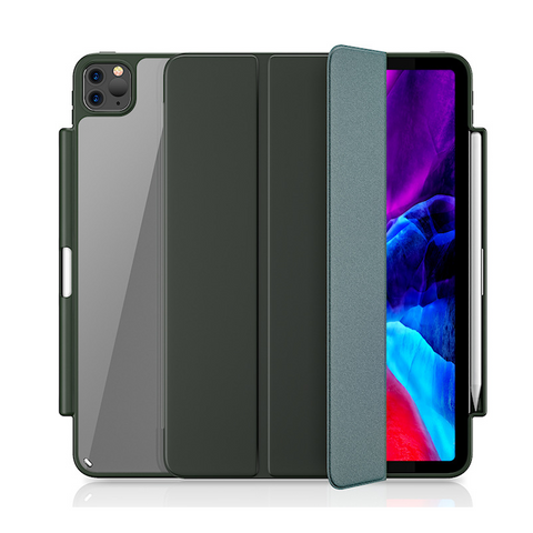 Shockproof Acrylic Smart iPad Pro 11/12.9 Case With Pen Holder