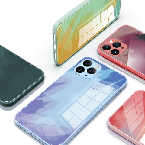 Tempered Glass Case Marble Cover Silicon Frame Slim Hybrid For iPhone 12/PRO/MAX