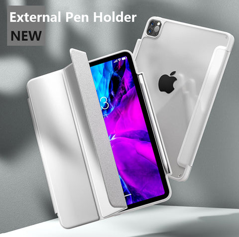 Shockproof Acrylic Smart iPad Pro 11/12.9 Case With Pen Holder