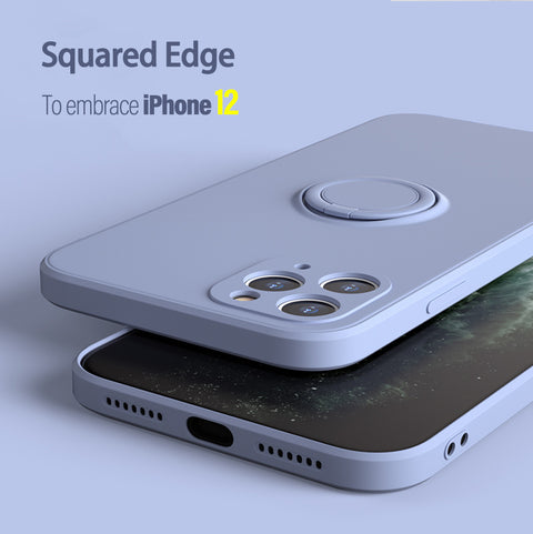 For iPhone 11 Pro Max SE X XR Ring Shockproof Silicone Case Heavy Duty Bumper