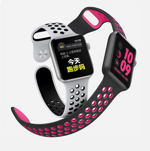 Replacement Sport Nike Silicon Band Por Apple iWatch 38mm 40mm 41mm 42mm 44mm 45mm