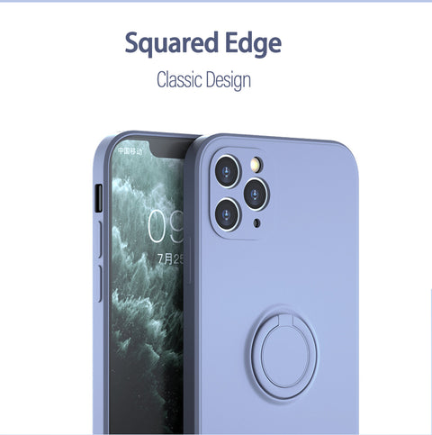 For iPhone 11 Pro Max SE X XR Ring Shockproof Silicone Case Heavy Duty Bumper
