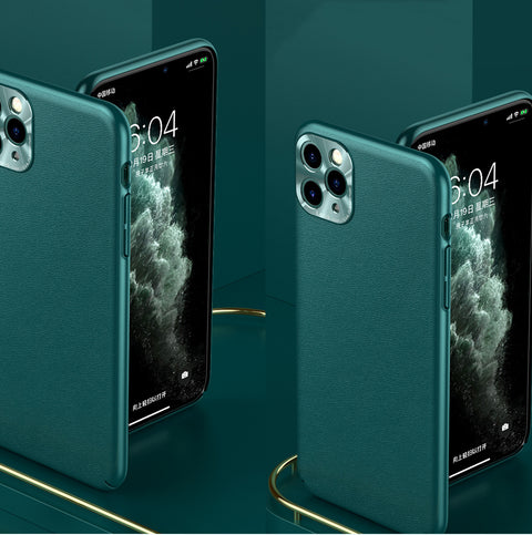 For iPhone 11 PRO MAX Case PC Cover(Not Silicone) Leather Texture Slim Light