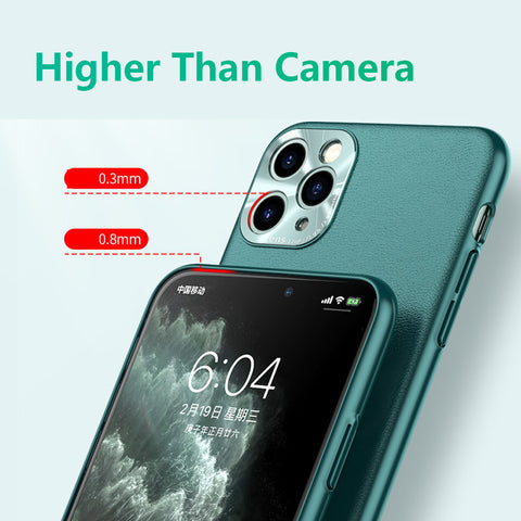 For iPhone 11 PRO MAX Case PC Cover(Not Silicone) Leather Texture Slim Light