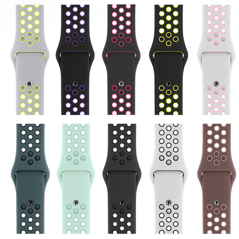 Replacement Sport Nike Silicon Band Por Apple iWatch 38mm 40mm 41mm 42mm 44mm 45mm