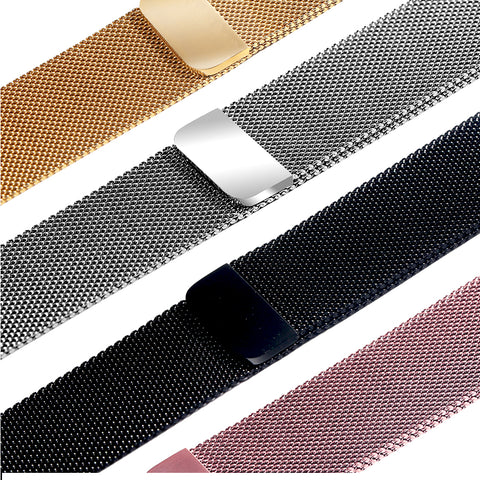 Stainless Steel Magnetic Absorption Strap Metal Mesh Quick Release Wristband Sport Loop for Aple Watch 38 mm 40mm 42 mm 44mm