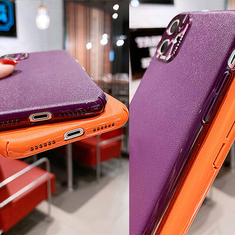 For iPhone 11 PRO MAX Case PC Cover(Not Silicone) Leather Texture Slim Light
