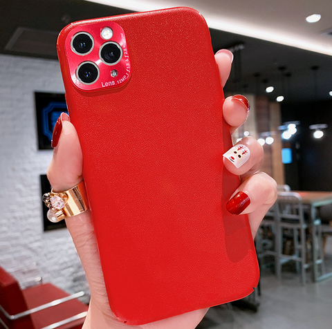 For iPhone 11 PRO MAX Case PC Cover(Not Silicone) Leather Texture Slim Light