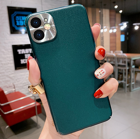 For iPhone 11 PRO MAX Case PC Cover(Not Silicone) Leather Texture Slim Light