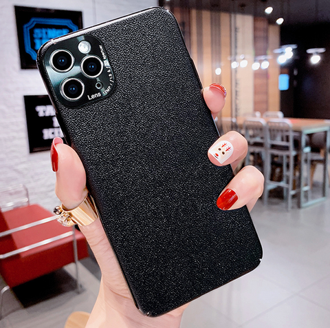 For iPhone 11 PRO MAX Case PC Cover(Not Silicone) Leather Texture Slim Light