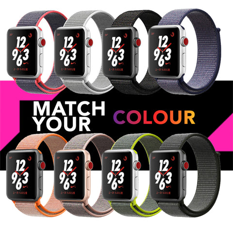 Nylon Sport Band Fits For Apple Watch Band 38mm 40mm 41mm 42mm 44mm 45mm